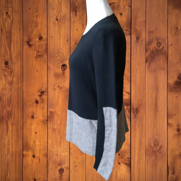 J.Crew With Cashmere Wool Blend Women's XS Black/Gray Pullover Sweater Two Tone - Picture 7 of 8